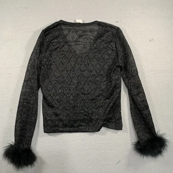 R-Wear Rampage Clothing Co Made in USA Womens Black Long Sleeve Sheer Top Sz M - Picture 7 of 7